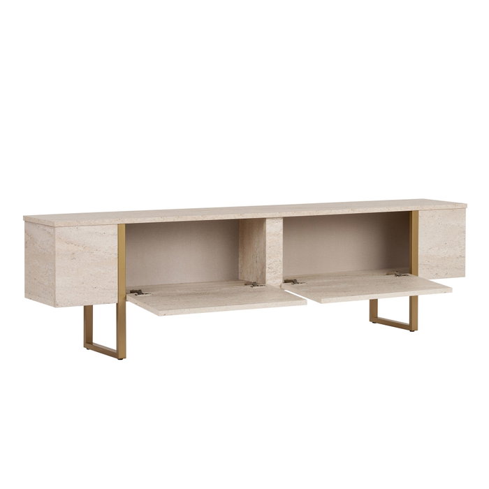 Nordure Onera Mueble para TV Travertino y Oro